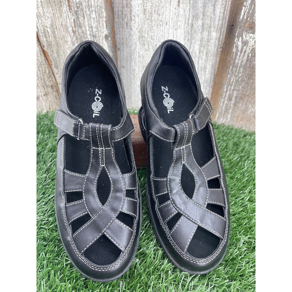 New Z-Coil Black Leather Mary Jane Pain Relief Comfort Spring Shoes Women's 9